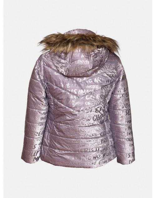 Girls  Quilted printed jacket lavender